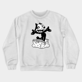 Pixelated Felix the Cat with his Magic Bag Crewneck Sweatshirt